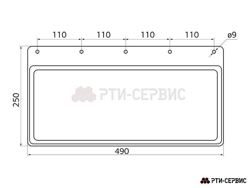Брызговик 490х250 мм универсальный (без логотипа) - фото 2
