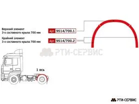 Крайний элемент 3-х составного крыла 700 мм - фото 7