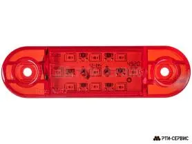 Фонарь габаритный 9-ти диодный LED (красный) короткий 12-24V, L-85 мм