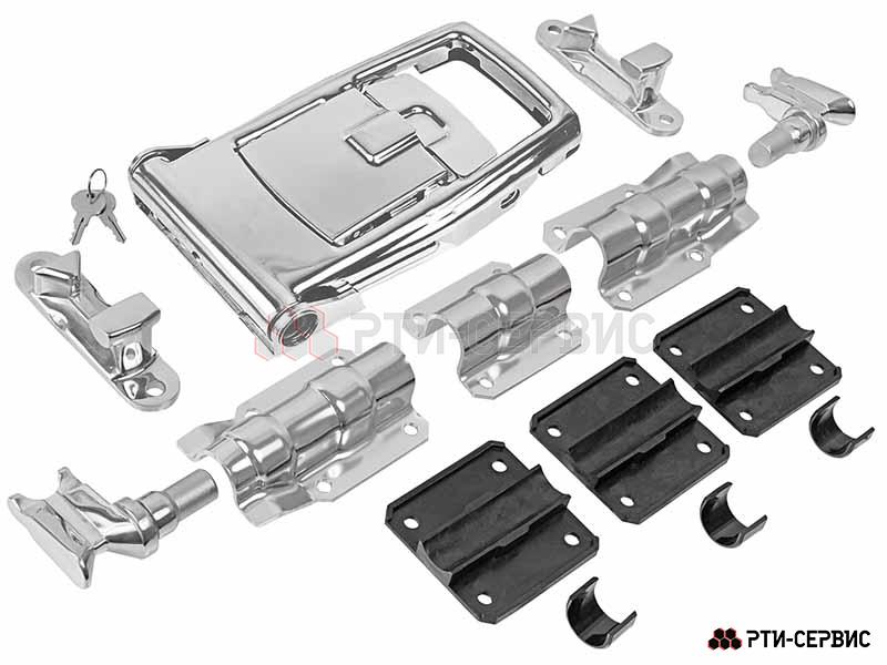 Запор штанговый Ø27 ручка Push 3 с ключом, SS - фото 1