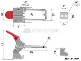 Механический стягивающий шарнирно-рычажный зажим, Zn